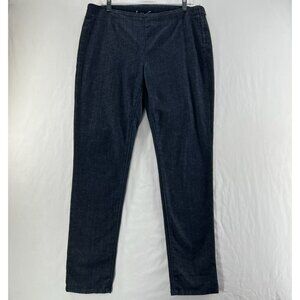 INC Denim Slim Fit Jeans Women 12 Mid Rise Skinny Leg Side Zip Snap Stretch Blue